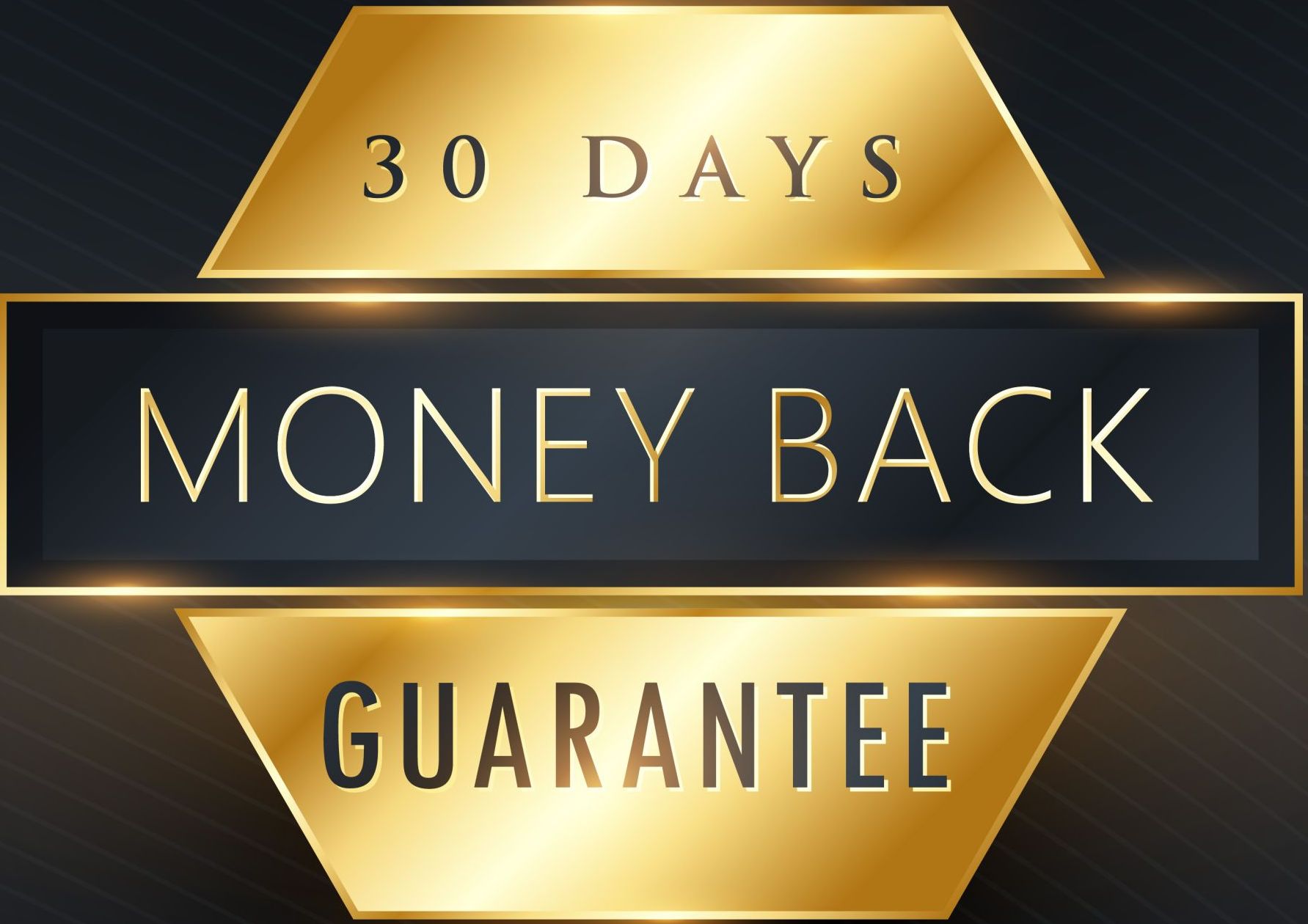 money back guarantee golden label badge design